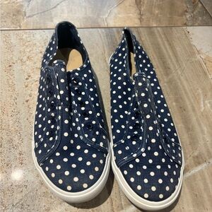 Crown & Ivy Navy and White Polka Dot Sneakers